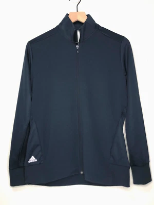 Chaqueta de golf Adidas texturizada cremallera completa azul marino manga larga grande L tren para correr Foto 1 de 4