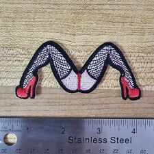 SEXY WOMEN LEGS FISHNET STOCKINGS HEELS P77 PATCH BADGE SEW ON EMBROIDERY CREST