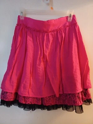 Disney D-Signed Girls Pink & Black Tulle Skirt SzXL lined Cosplay Dance Ruffle  - Image 1 of 4