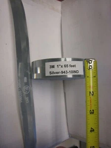 3M EC1 943-10IND  104R-003994  SILVER Reflective   Conspicuity Tape 1" x 65 ft - Picture 1 of 5