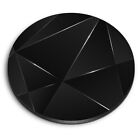 Round MDF Magnets - Black Silver Abstract Design #2009