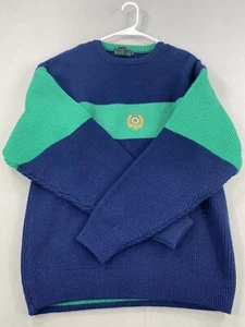 Suéter vintage Abercrombie & Fitch para hombre L grande azul verde lana manga larga - Imagen 1 de 22