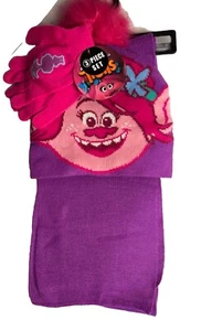 DreamWorks Trolls Hat Scarf Gloves Set Girls Sz 4-6x Poppy 3 Piece Set NWT Gift - Picture 1 of 7
