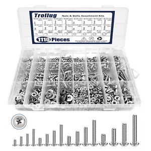 1110PCS Muttern und Schrauben Sortiment Kit, Edelstahl Hardware Sortiment Kit w - Bild 1 von 4