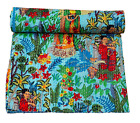Indian Cotton Twin Bedding Bed Cover Kantha Quilt Throw Ethnic Bedspread Blanket