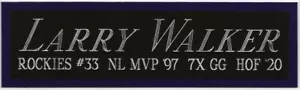 LARRY WALKER ROCKIES NAMEPLATE AUTOGRAPHED Signed BASEBALL-JERSEY-BAT-PHOTO-CAP - Picture 1 of 5