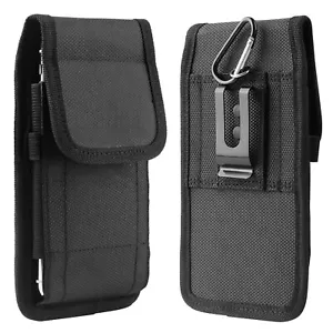 Vertical Cell Phone Pouch Holster w/Metal Belt Clip Loop Rugged Case Carry Cover - Picture 1 of 390