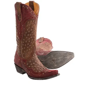 NEW Old Gringo Womens Tabetha Studded Cowboy Western Boots Brass/Red L1091-1 - Picture 1 of 4