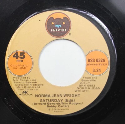 Soul 45 Norma Jean Wright - Saturday (Edit) / This Is The Love On Bearsville Rec - Image 1 of 2