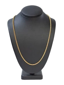 (MA5) Collana catena doppia maglia in oro giallo portoghese 19 carati 13,1 gr 25" - 3,5 mm - Foto 1 di 4