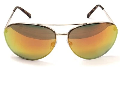 River Island Pilot Aviation Women's Sunglasses Gold Frame Orange Lens