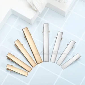 UP 100x DIY Hair Clips Alligator Silver Gold Blank Metal Accessories Kids Women - Picture 1 of 7