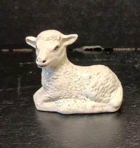 Vintage Nativity Lamb Replacement Animal 2" Clay Composite - Picture 1 of 6