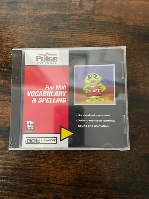 Pulse software. Fun with Vocabulary & Spelling CD-ROM NEW SEALED (CRACKED CASE) - Image 1 of 2