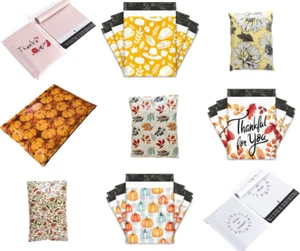 Fall Poly Mailers Size 10x13 Halloween Thanksgiving Pack of 20 Shipping Bags - Picture 1 of 29