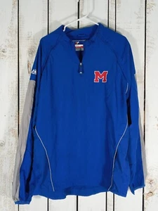 Giacca a vento Y2K Team Ole Miss Rebels antipioggia XL 2 in 1 giacca a gilet calcio vintage - Foto 1 di 8