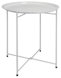 Metall Beistelltisch Ø 46cm in weiss - Ablagetisch Telefontisch Klapptisch Tisch - Bild 1 von 1