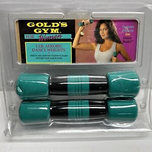 Pair Of aerobic dance Exercise weights 1 lb golds gym women Soft Handle