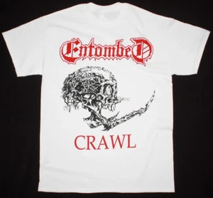 Camicia unisex ENTOMBED CRAWL DEATH NIHILIST 1990 cotone bianco tutte le taglie C199 - Foto 1 di 2