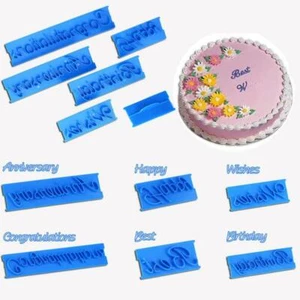 6Pcs Happy Birthday Alphabet Letter Mould Cutter Fondant Mold Cake Plastic UK - Picture 1 of 12