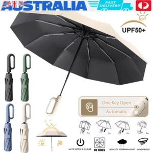 Automatic Folding UV Protection Umbrella Unisex Dual Purpose Rain Sun Umbrella - Picture 1 of 21