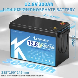 12V 300Ah LiFePO4 Battery BMS Solar 10 years lifespan 15000+Deep Cycle RV Camper - Picture 1 of 11