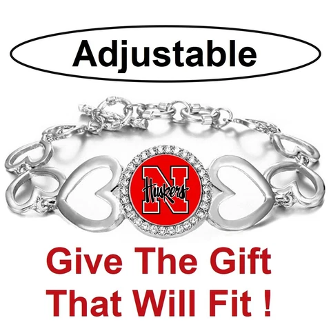 Special Nebraska Cornhuskers Womens Silver Link Bracelet w Gift Pkg D27 Cover