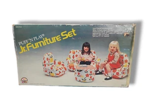 VTG 1979 Zee Toys Puff N Play Jr.  Inflatable Furniture Set of 5 Pieces - Picture 1 of 11