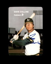 Dave Collins Hand Signed 1985 Mother's Cookies Oakland Athletics Autograph