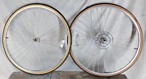 Araya Rigida Vintage 27" Road Bike Wheel Set Freewheel Silver Fast USA Shipping! - Picture 1 of 24