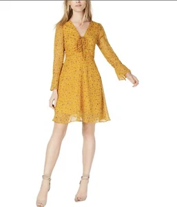 maison Jules Womens Floral A-line Dress, Yellow, 8 - Picture 1 of 7