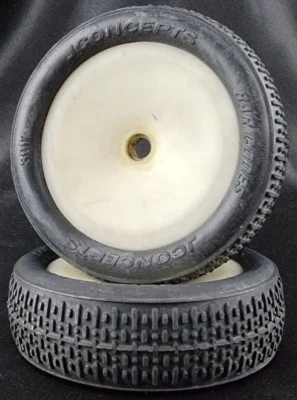 Trinity Front Wheels JConcepts Bar Codes Tires #3017 (Pair) Glued & Foamed - Image 1 of 4