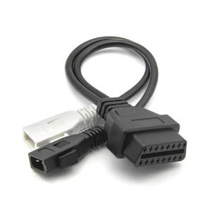 For VW AUDI VAG 2x 2 to 16 Pin OBD2 Adapter Connector Diagnostic Cable Black - Picture 1 of 8