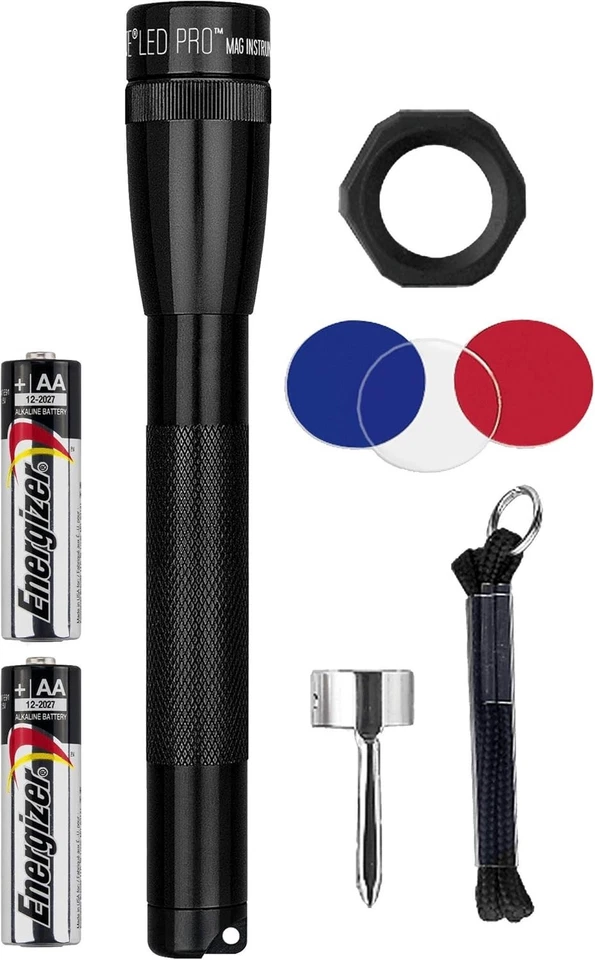MAG-LITE Mini MagLite Pro LED Flashlight 2 Cell AA 332 Lumens Black