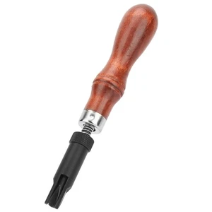 Mango de madera ajustable tipo V empuje ranuradora cuero herramienta de ranurado para manualidades - Imagen 1 de 7