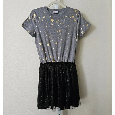 Camiseta RED VALENTINO Estampado de Estrellas Negra Tul Lunares Falda Mini Vestido Talla M Foto 1 de 4