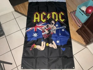 Bonn Scott angus Man cave flag acdc band poster banner mancaveideas sign AC DC  - Bild 1 von 4