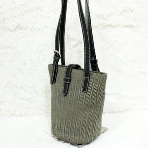 Extreme Ralph Lauren Shoulder Bag Canvas Leather Herringbone Gray - Picture 1 of 18