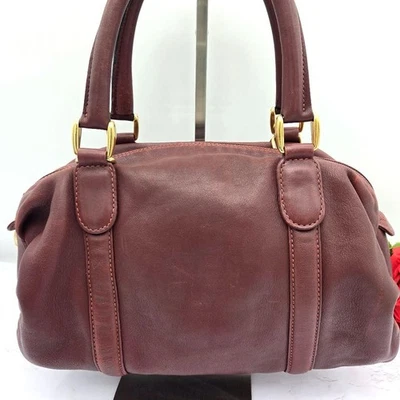 Gucci Leather Handbag Auth Bordeaux Women Italy 126924 - Image 1 of 4