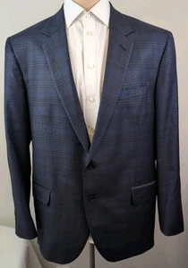 Coppley Galen Reda Cloth Super 130's Mens 2 Button Check Sport Coat 44R - Bild 1 von 12