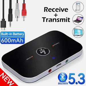 Bluetooth 5.3 Transmitter Empfänger Sender 2in1 Aux RCA Kabel Audio Adapter TV - Bild 1 von 5