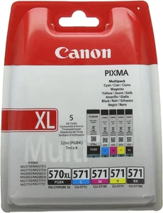 Canon PIXMA XL Inks Multipack PGI-570PGBK XL /CLI 571 Farbpatrone Tintenpatrone - Picture 1 of 1