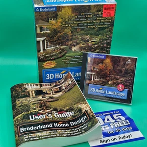 Broderbund 3D Home Landscape Designer Deluxe 5 Windows PC 2003 RETAIL BIG BOX - Bild 1 von 5