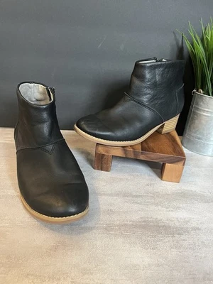Tom’s Booties Botas Mujer’s Talla 4 Juvenil EU36 Cuero Negro Foto 1 de 4