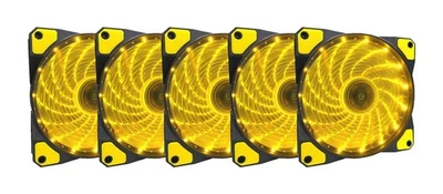 AF512L-SYL 120mm Yellow LED Ultra Silent Case Fan w/ 15 LEDs & Anti-Vibration... - Image 1 of 4