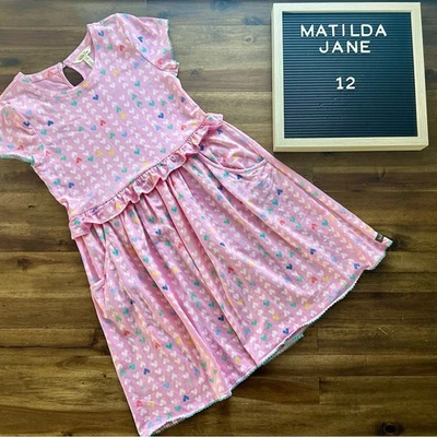 NUEVO Vestido Matilda Jane Dream Chasers Corazón de Papel 12 Corazones Rosa Tejido Pastel Foto 1 de 4
