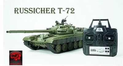 RC Panzer Russicher T-72 Heng Long 1:16 Rauch&Sound Stahlgetriebe -2,4Ghz V6.0  - Bild 1 von 4