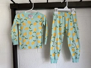 GUC Hanna Andersson SZ 90 US 3 Lemon pajamas Long Johns Blue Yellow - Picture 1 of 16