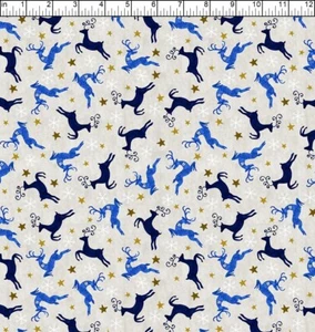 In The Beginning - Nysno (New Snow) - Deer Toss - Multi, Fabric BTY - Picture 1 of 4