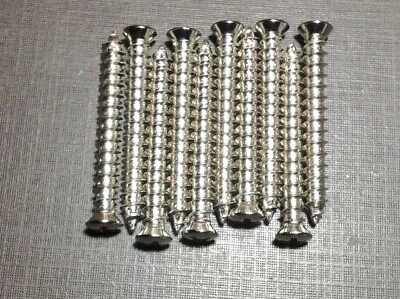 10 NORS #10 x 1-1/2" con #6 tornillos de moldura de chapa de níquel Dodge Foto 1 de 4